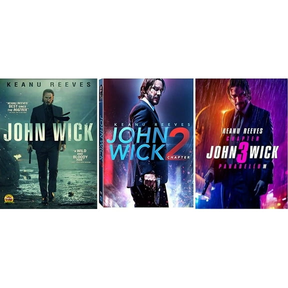 John Wick Trilogy 1 2 3 One Two Three (3 DVD Set, WS) Keanu Reeves NEW