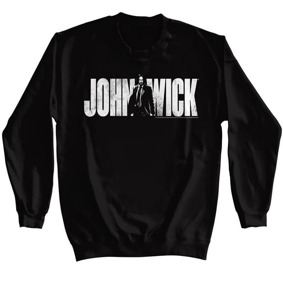 John Wick With Name Black Adult Sweatshirt