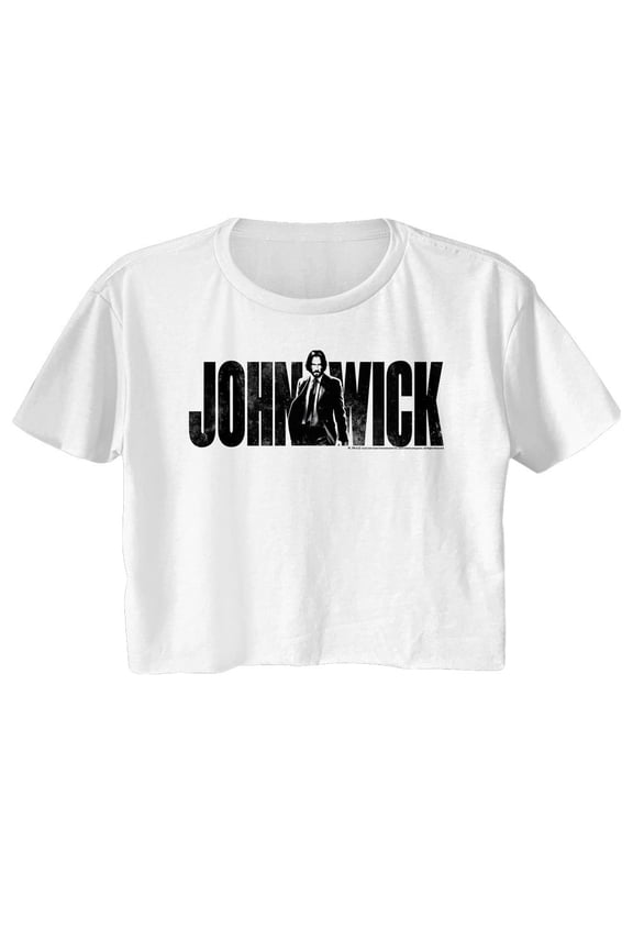 John Wick With Name White Women's Festival Crop Top T-Shirt