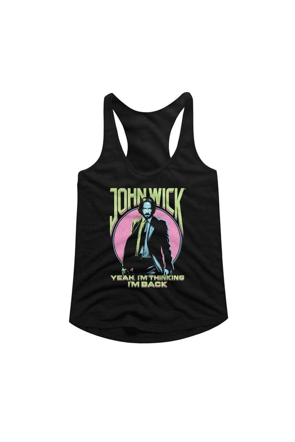 John Wick Yeah I'm Thinking I'm Back Black Women's Racerback Tank Top