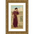 thumbnail image 1 of John William Godward 11x18 Gold Ornate Wood Frame and Double Matted Museum Art Print Titled - Soft Falls the Eventide (1916), 1 of 4