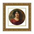 thumbnail image 1 of John William Godward 12x12 Gold Ornate Wood Frame and Double Matted Museum Art Print Titled - Contemplation (1903), 1 of 4