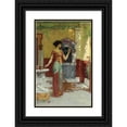 thumbnail image 1 of John William Godward 17x24 Black Ornate Framed Double Matted Museum Art Print Titled: The Bouquet 1899, 1 of 5