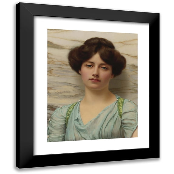 John William Godward 20x24 Black Modern Framed Museum Art Print Titled - Carina (1910)