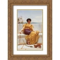 thumbnail image 1 of John William Godward 2x Matted 18x24 Gold Ornate Framed Art Print 'Idleness', 1 of 2