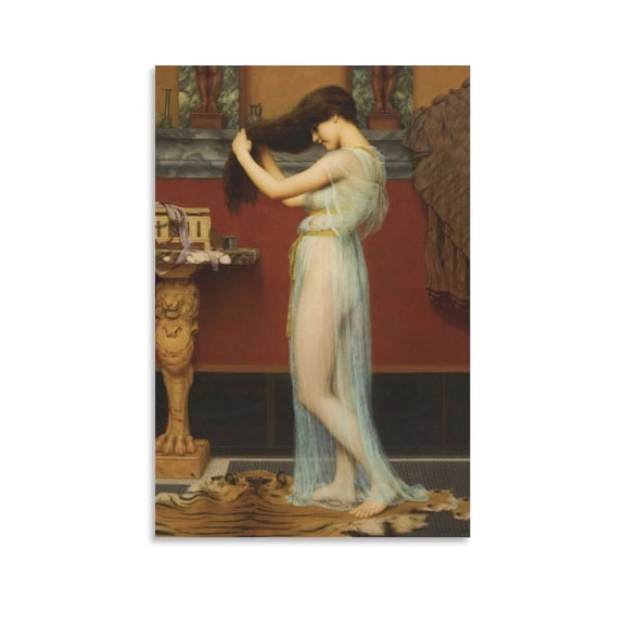 John William Godward for The Bath Painting Art Poster Canvas Poster Wall Art Picture Prints Hanging Photo Gift Decor Home Posters Artworks 24x36inch(60x90cm)