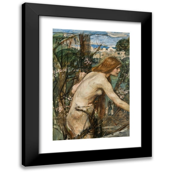 John William Waterhouse 11x14 Black Modern Framed Museum Art Print Titled - Phyllis