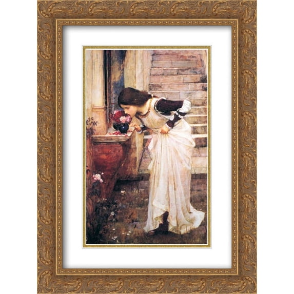 John William Waterhouse 2x Matted 18x24 Gold Ornate Framed Art Print 'At the Shrine'