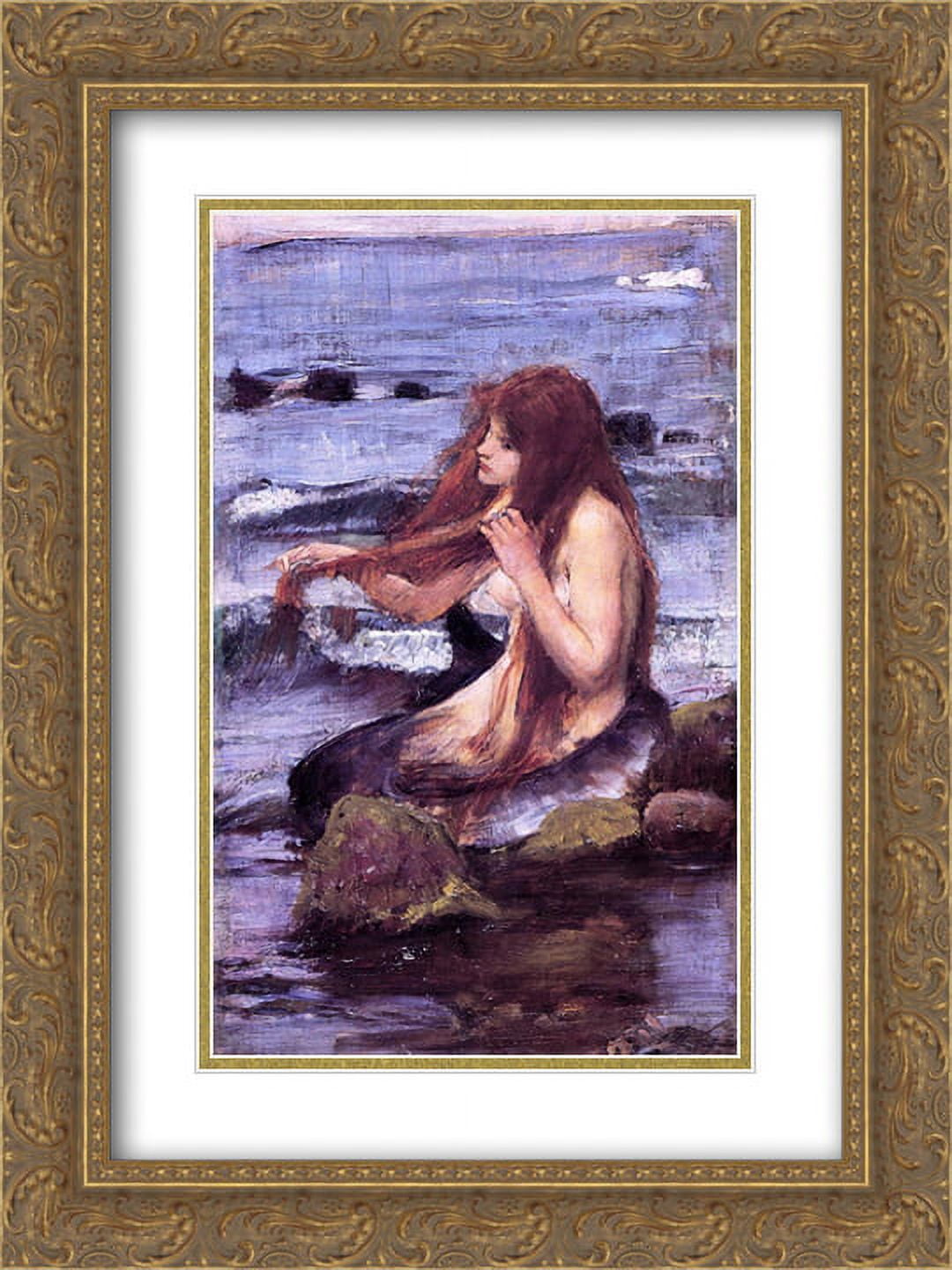 John William Waterhouse 2x Matted 18x24 Gold Ornate Framed Art Print  'Sketch for A Mermaid' - Walmart.com, image size:1080x1440