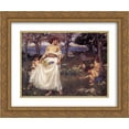 thumbnail image 1 of John William Waterhouse 2x Matted 24x20 Gold Ornate Framed Art Print 'A Song of Springtime', 1 of 2