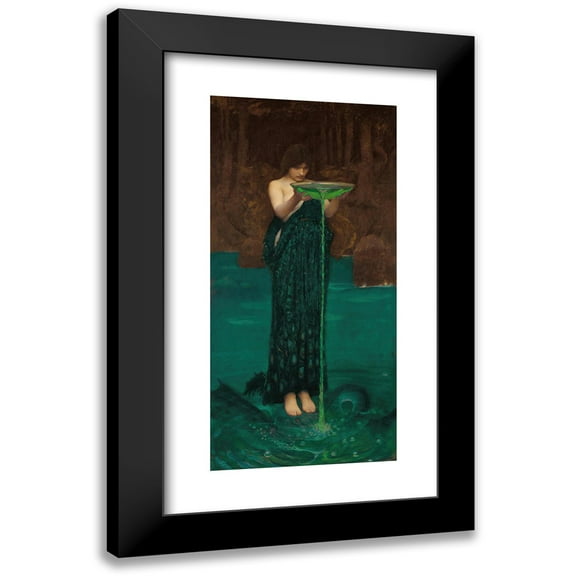 John William Waterhouse 9x14 Black Modern Framed Museum Art Print Titled - Circe Virviosa (1892)