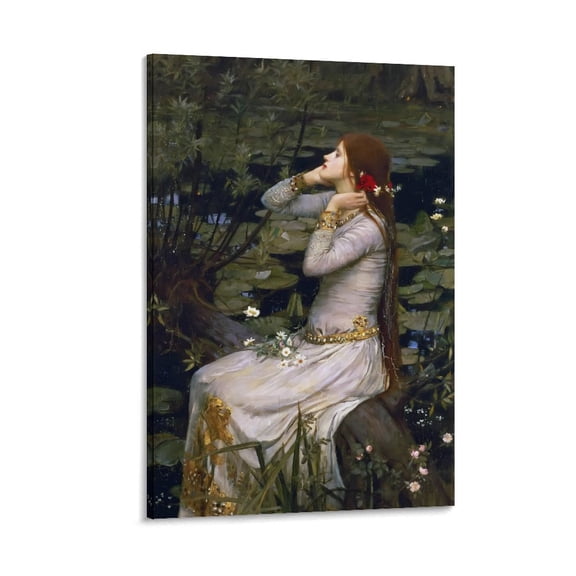 John William Waterhouse Canvas Wall Art - Ophelia Canvas Poster Wall Art Picture Prints Hanging Photo Gift Decor Home Posters Artworks 24x36inch(60x90cm)