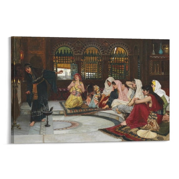 John William Waterhouse The Consulting The Oracle Art Poster Canvas Poster Wall Art Picture Prints Hanging Photo Gift Decor Home Posters Artworks 16x24inch(40x60cm)