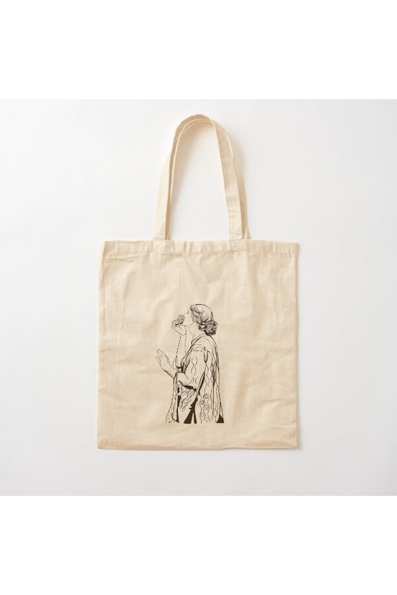 John William Waterhouse Line Art Cotton Tote Bag Canvas Tote Bag, Family Gift For Mother, Her