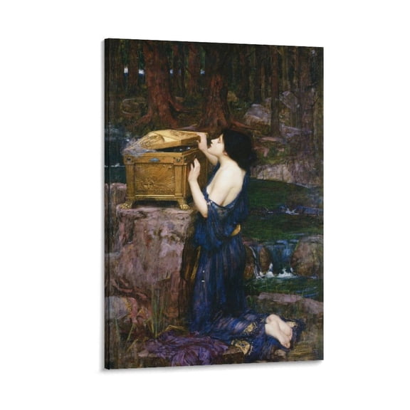 John William Waterhouse The Pandora Art Poster Artworks Canvas Poster Room Aesthetic Wall Art Prints Home Modern Decor Gifts 16x24inch(40x60cm)
