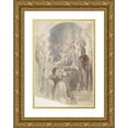 thumbnail image 1 of John William Wright 11x14 Gold Ornate Wood Frame and Double Matted Museum Art Print Titled - Scene from ‘My Aunt Margaret's Mirror’ (Keepsake Story by Sir Walter Scott) (ca. 1828), 1 of 4