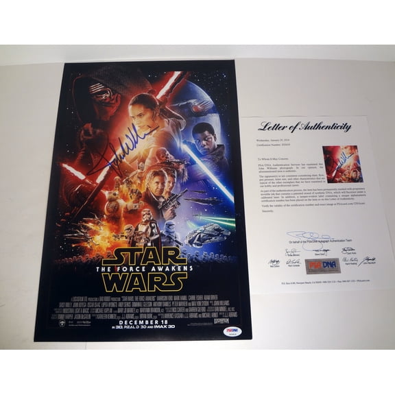 John Williams Signed Star Wars The Force Awakens Movie Poster PSA/DNA COA