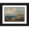 thumbnail image 1 of John Wilson Carmichael 14x11 Black Ornate Wood Framed Double Matted Museum Art Print Titled: Walkers on the Cliffs Above Freshwater Bay, Viewed from the East (1857), 1 of 5