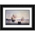 thumbnail image 1 of John Wilson Carmichael 2x Matted 24x18 Black Ornate Framed Art Print 'Saltash Creek- Near Plymouth ', 1 of 2