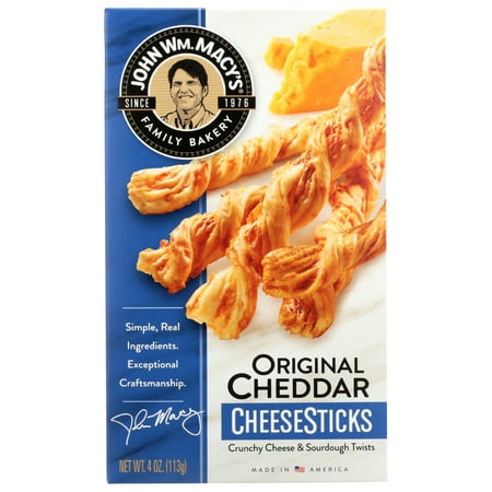 John Wm Macy's Cheese Sticks Original Cheddar, 4 Oz, Pack Of 12
