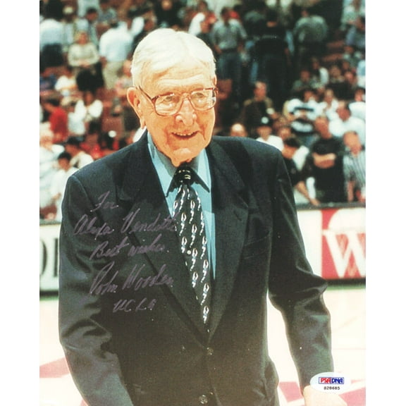 John Wooden Autographed 8x10 Photo UCLA Bruins "To Alexa" PSA/DNA #S28685