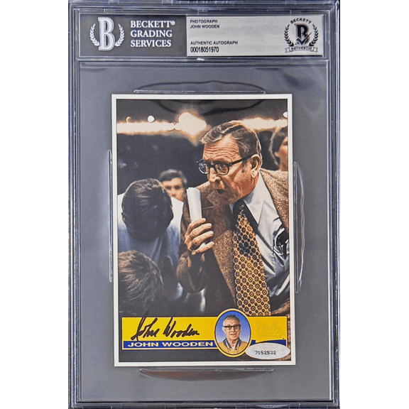 John Wooden Signed Autographed 4x6 Photograph Beckett 18051970 UCLA