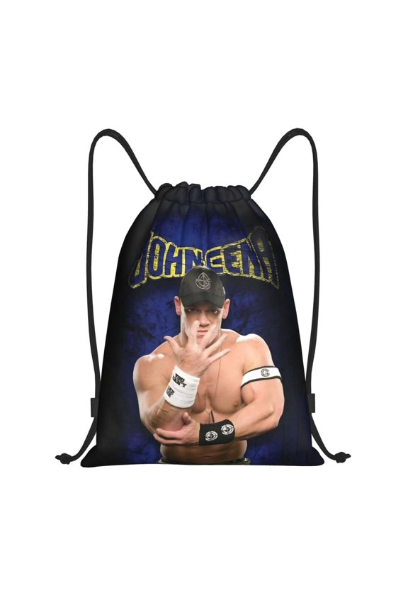 John Wres-tler Cena Drawstring Bag Waterproof Adjustable Lightweight Sport Gym Sack Cute Cartoon Drawstring Backpack For Men Women