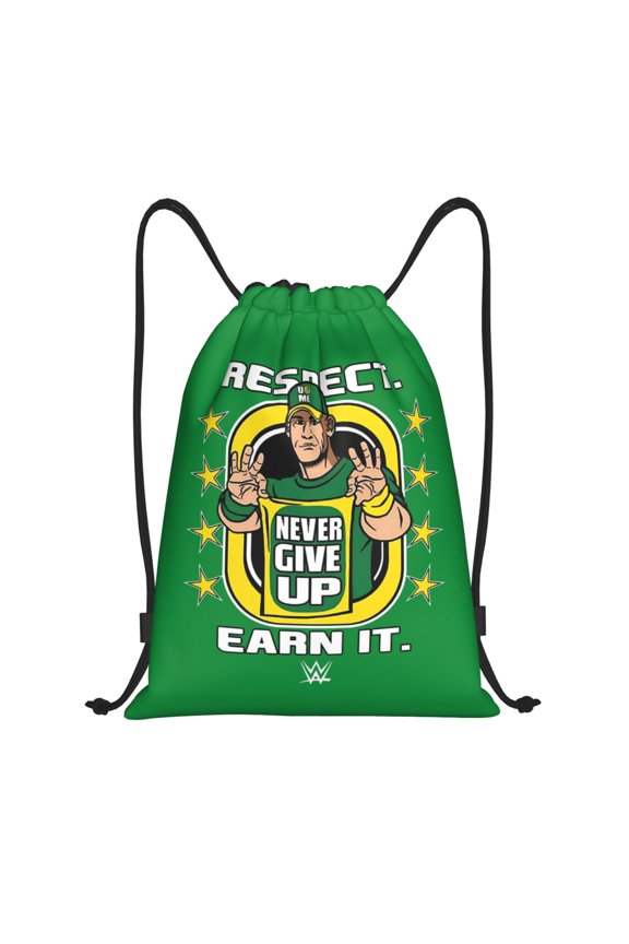 John Wres-tler Cena Drawstring Bag Waterproof Adjustable Lightweight Sport Gym Sack Cute Cartoon Drawstring Backpack For Men Women