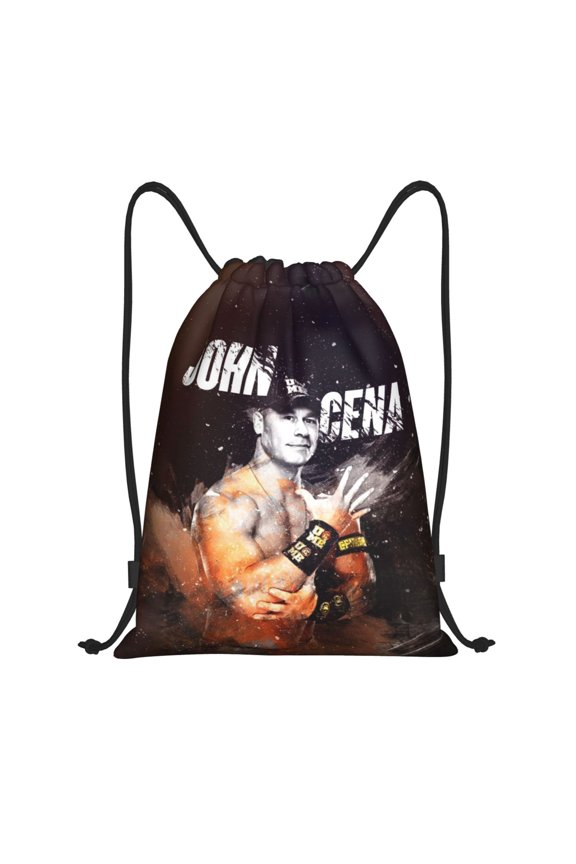 John Wres-tler Cena Drawstring Bag Waterproof Adjustable Lightweight Sport Gym Sack Cute Cartoon Drawstring Backpack For Men Women