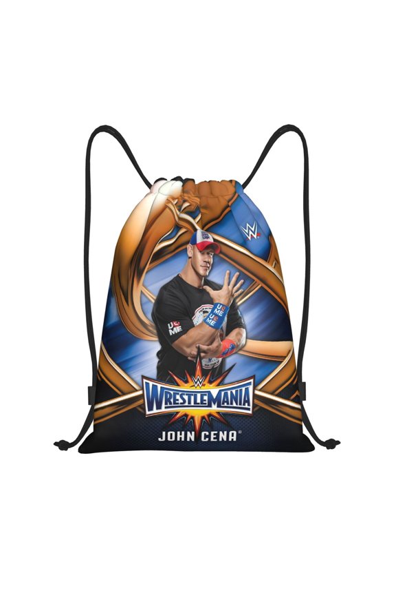 John Wres-tler Cena Drawstring Bag Waterproof Adjustable Lightweight Sport Gym Sack Cute Cartoon Drawstring Backpack For Men Women