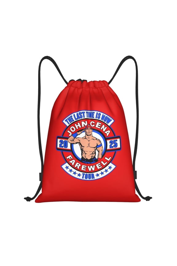 John Wres-tler Cena Drawstring Bag Waterproof Adjustable Lightweight Sport Gym Sack Cute Cartoon Drawstring Backpack For Men Women