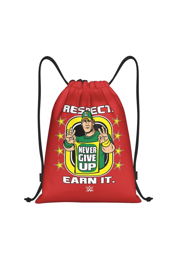 John Wres-tler Cena Drawstring Bag Waterproof Adjustable Lightweight Sport Gym Sack Cute Cartoon Drawstring Backpack For Men Women