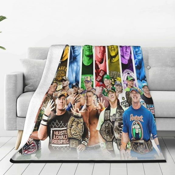 John Wrestler Cena Throw Blanket Beautiful Air Conditioner Blanket Queen Size Blankets for All Seasons Cool Blankets for Car for Workouts 60"x50"