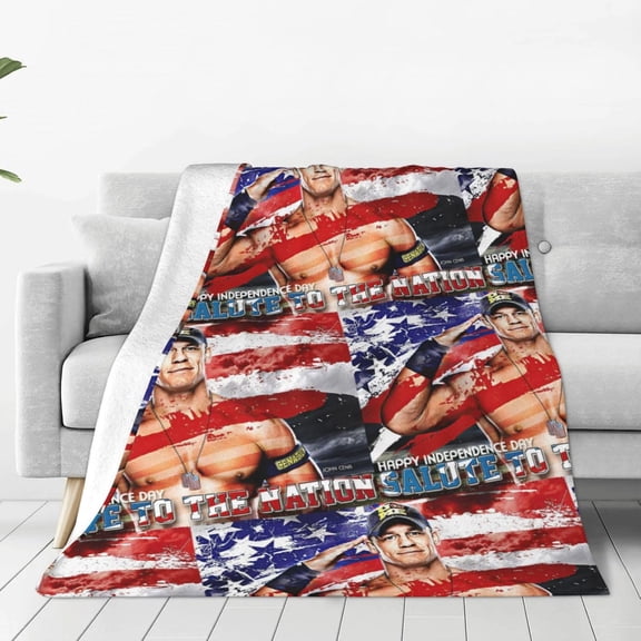 John Wrestler Cena Throw Blanket Breathable Air Conditioner Blanket Twin Size Blankets for All Seasons Cozy Blankets for Hotel for Workouts 60"x50"