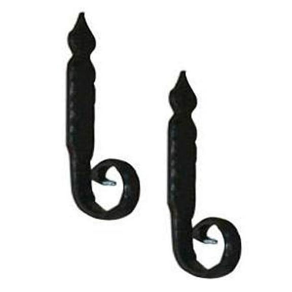 John Wright 88-253 Pair of Iron Rat Tail Shutter Lag Tiebacks - Black