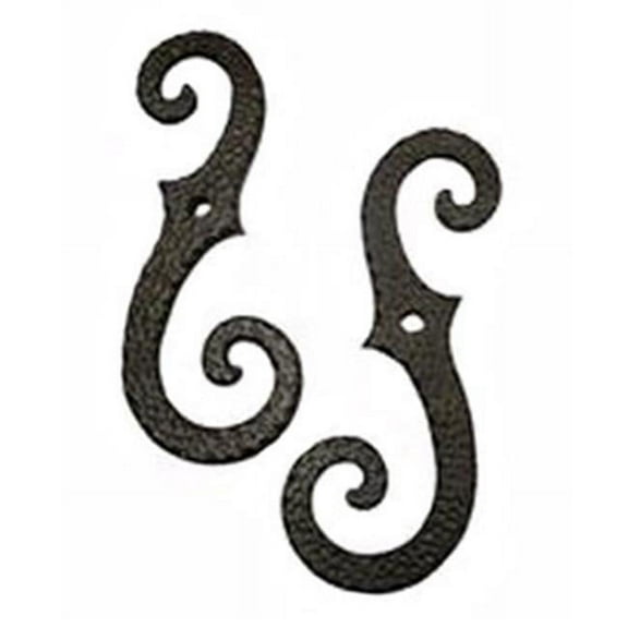 John Wright 88-256 Pair of Iron Large Scroll Shutter Lag Tiebacks