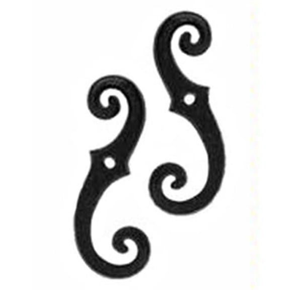 John Wright 88-257 Pair of Iron Scroll Shutter Lag-Beveled Tiebacks