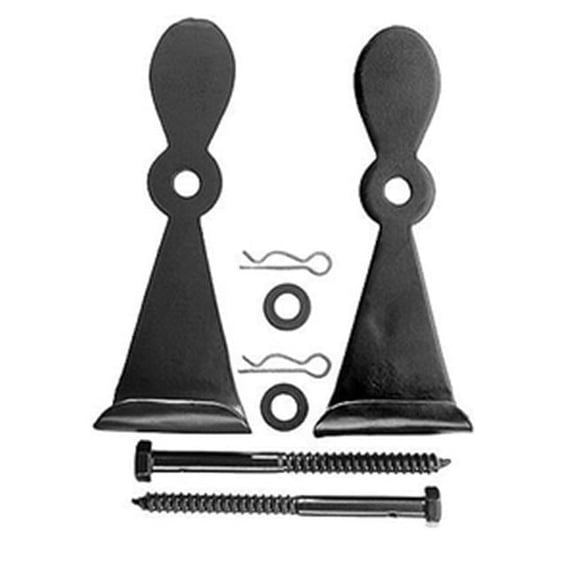 John Wright 88-268 Small Forged Iron Georgetown Style Shutter Dogs - Lag Mounted Black 5-5/8in. H x 2-1/8in. W x 3/4in. Projection-
