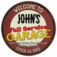 thumbnail image 1 of John's Full Service Garage 14" Round Metal Sign Man Cave Decor 100140037074, 1 of 1