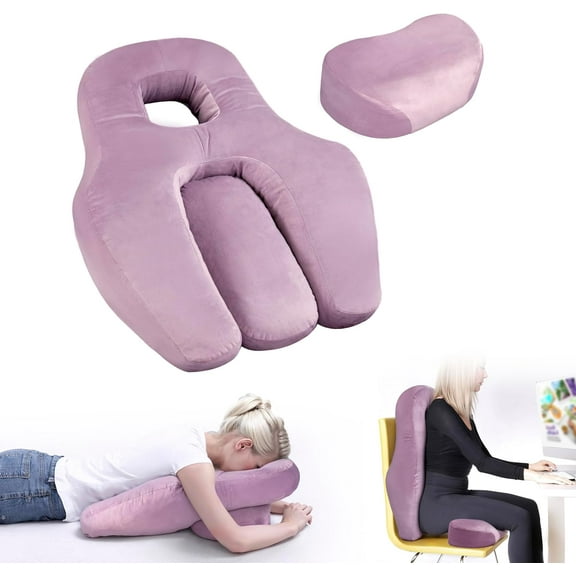 Johnear 2N1 BBL Pillow After Surgery + Back Support Pillow Set Convertible Face Down Pillow for Sleeping, Massage Pillow Face Down Foam Butt Pillow for Sitting & Back Cushion Set