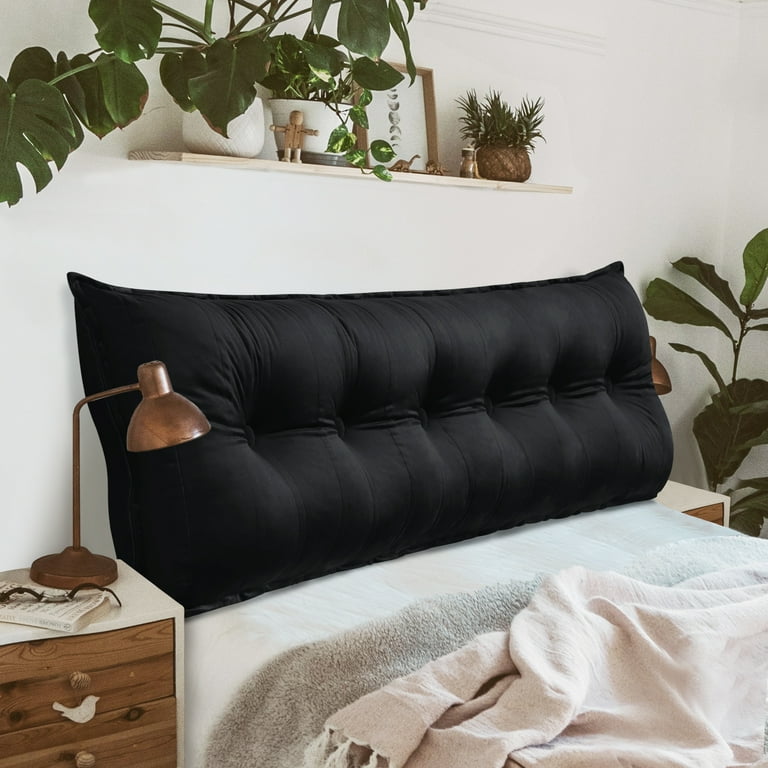 Johnear Bolster Pillow Headboard Backrest Pillow Velvet Large