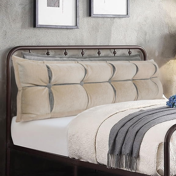 Johnear Headboard Backrest Set of 2 Pack Pillows for Daybed Couch Support Reading Pillows for Sitting in Bed Adult, Soft Chenille Long Wedge Pillow for Queen Size Bed Throw Pillow Bolster Pillow