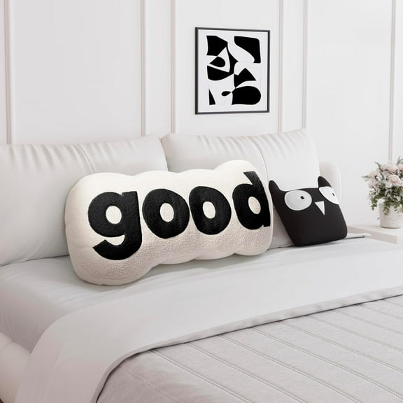 Johnear Headboard Pillow White Plush Reading Pillow Back Support Pillow for Bed Sitting Up Adult Daybed Sofa College Dorm Bed Headboard Backrest Cushion Bolster Throw Pillow Body Pillow Twin