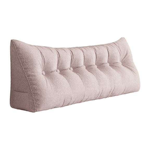 Johnear Headboard Wedge Pillow Lightpink Plush Large Triangle Reading Pillow for Sitting up in Bed Daybed Bolster Pillow Backrest Support King Size Cushion