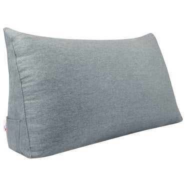 Large Wedge Reading Pillow For Bed - Headboard Backrest Support Cushion With Removable Cover (Multiple Sizes)