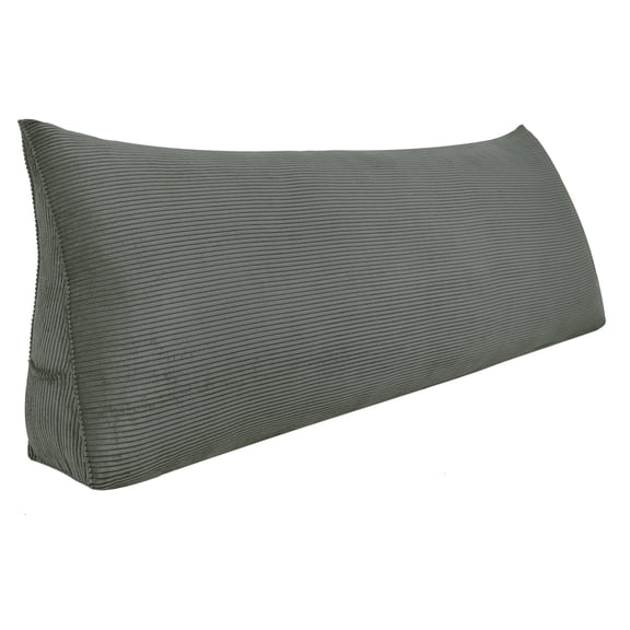 Johnear Large Wedge Pillow Triangular Corduroy Headboard Backrest Support Cushion for Sofa Bed Bolster Reading Pillows Daybed, Dark Blue,King