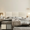 thumbnail image 1 of Johnear Peel and Stick Headboard for Full Size Bed in Beige, Pack of 6 Panels for Bed Backboard, Waterproof Faux Leather 3D Padded Wall Panels, Upholstered Wall Panel 23.6*11.8*1.9’’, 1 of 8