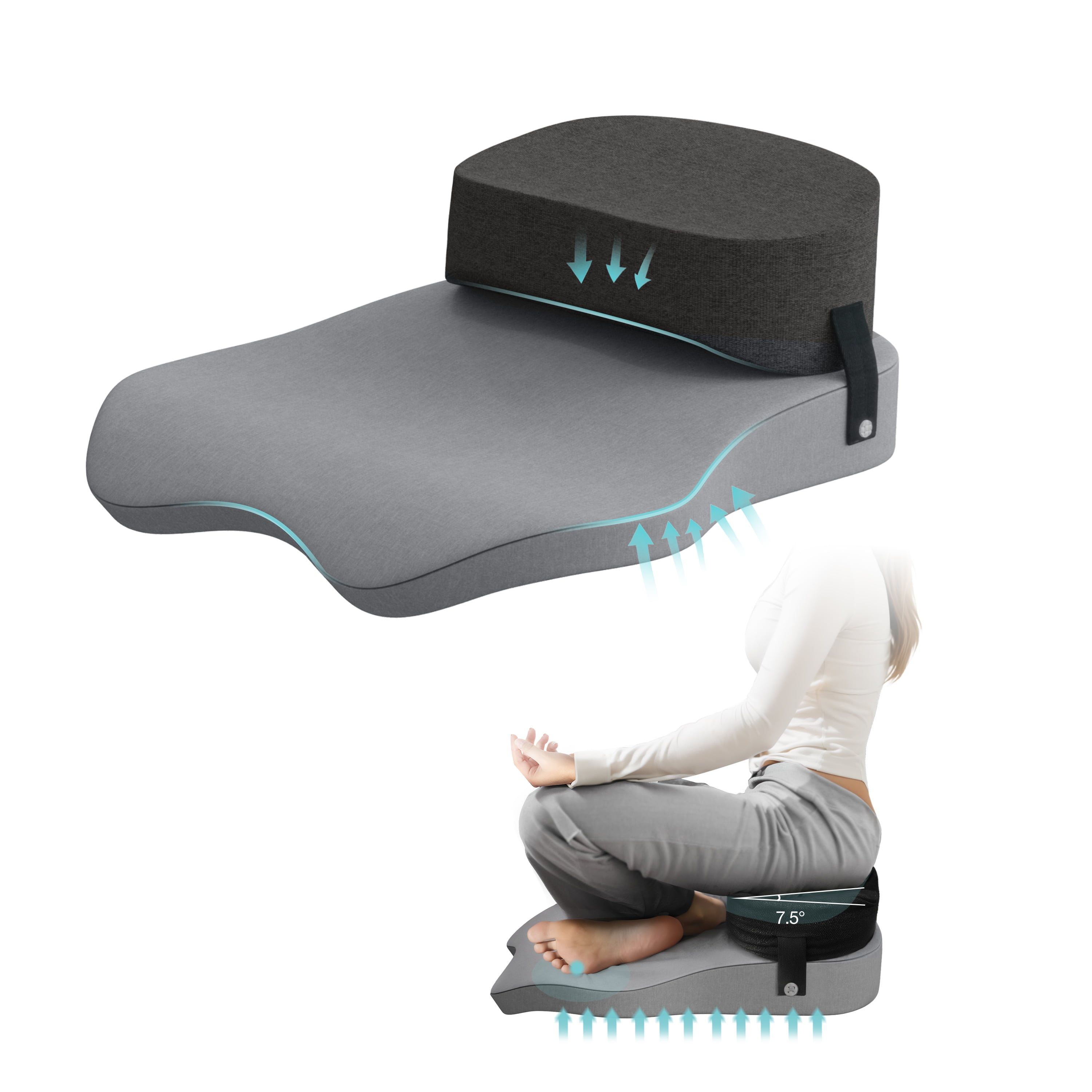 Johnear Ergonomic Full Support Desk Seat Cushion Pressure Relief for Long Sitting Back Pain Office and Car Use Walmart