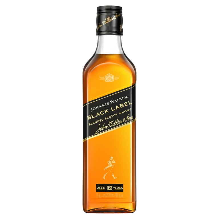 Johnnie Walker Black Label Blended Scotch Whisky, 375 mL, 40