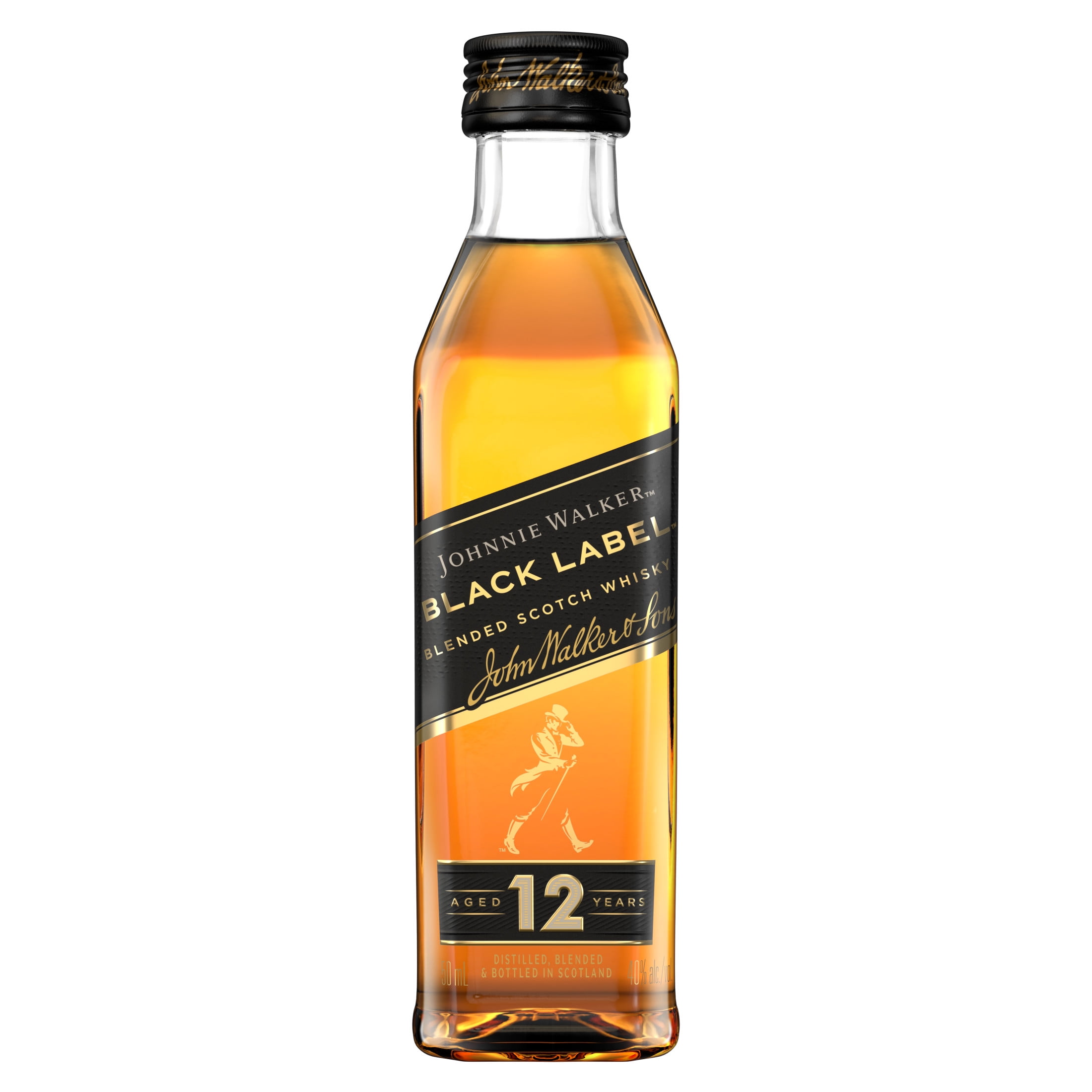 Johnnie Walker Black Label Blended Scotch Whisky, 50mL